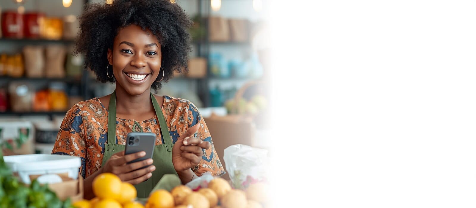 Marché local avec vendeurs et produits disponibles sur Marché Fooly